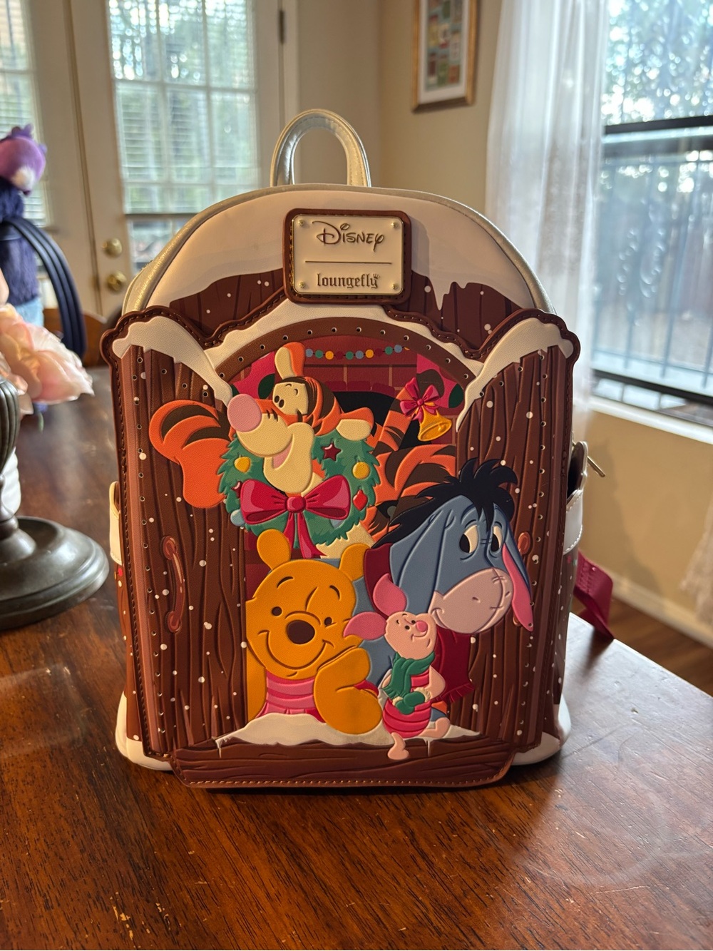 Disney x Loungefly Winnie the Pooh Holiday Mini Backpack - Brown & Cream